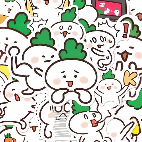 225张talkmaker绿萝卜可爱表情包贴纸趣味卡通创意笔记本装饰贴画