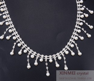 高档珍珠吊坠水钻链条流苏手缝钻条DIY凉鞋绑带领部裙摆发饰装饰