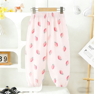 夏款 儿童防蚊裤 宠粉 女童外穿宝宝薄 宽松韩版 卡通灯笼裤 九分裤