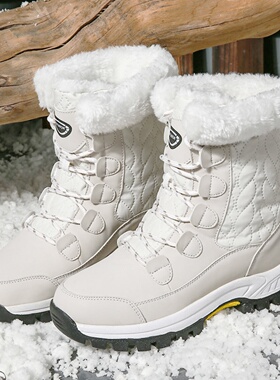 户外雪地靴女冬季2025年新款防水防滑哈尔滨加绒加厚滑雪东北棉鞋
