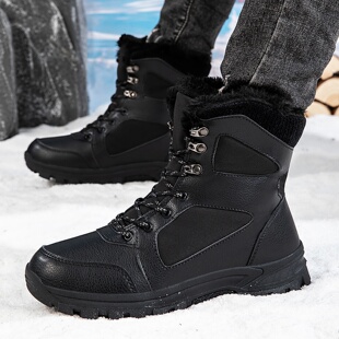 户外雪地靴男款2025冬季加绒加厚保暖棉鞋零下40度防滑防水登山鞋