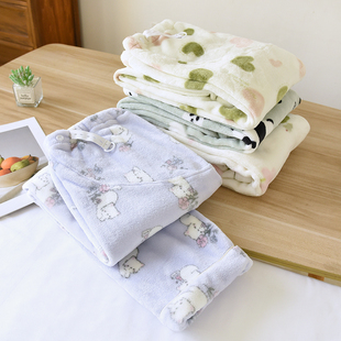 秋冬款 长裤 可调节加绒冬季 家居裤 产妇保暖卡通春秋托腹裤 孕妇睡裤