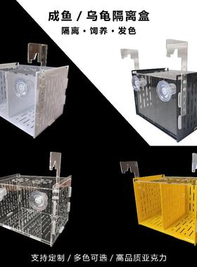 亚克力鱼缸隔离盒乌龟隔离孵化盒黑色黄透明吸盘挂钩剃刀窄桥龟苗