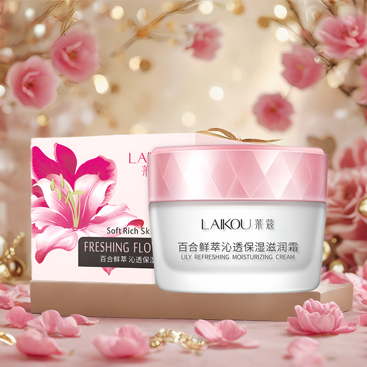 莱蔻百花面霜晒后修复舒缓镇静50g补水控油保湿日晚脸霜面膜乳液