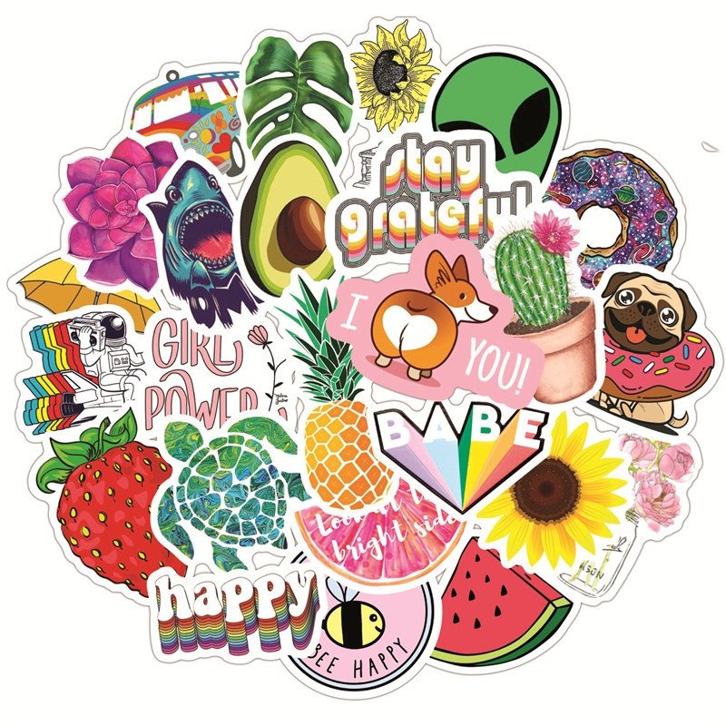 小清新儿童贴卡通贴纸拉杆箱手账