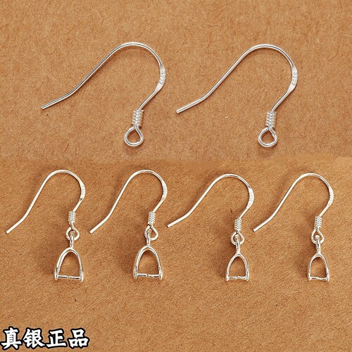S999足银耳钩diy耳环手工材料