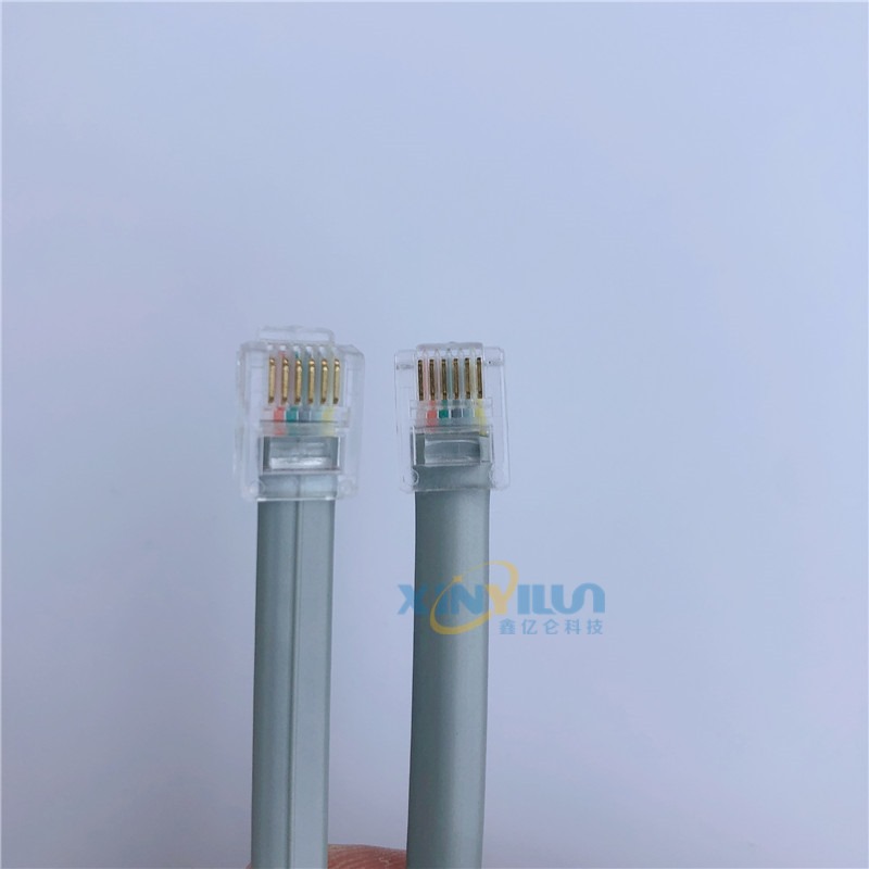包邮六芯电话曲线 6p6c 弹簧线对讲机报警器电话连接线 RJ12跳线