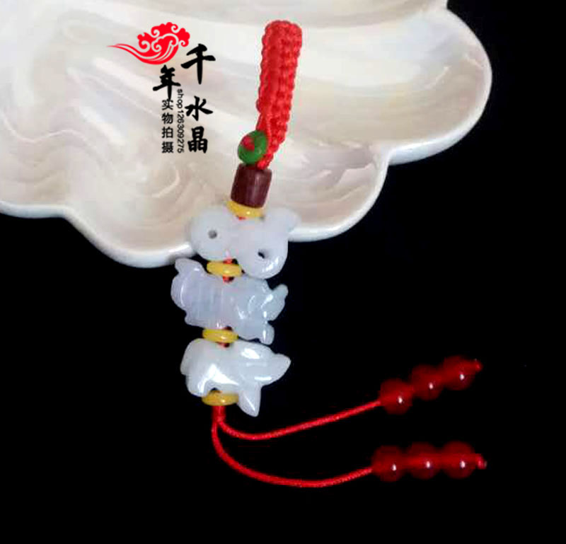 天然翡翠属鸡随身吉祥物2026年三合六合钥匙扣旺事业