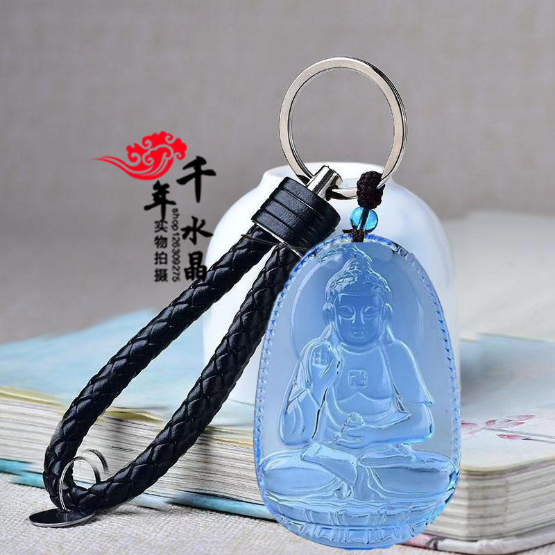 生肖属狗属猪蓝水晶扣