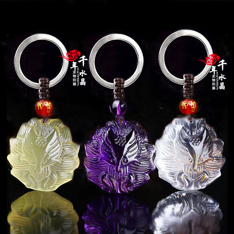 紫水晶桃花九尾狐聚财