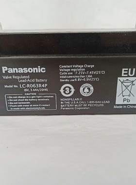松下蓄电池LC-R063R4P R123R4PG 12V6V3.4ah医疗器械/门禁电梯