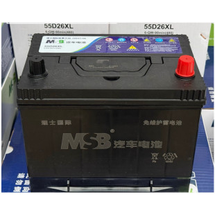 理士MSB汽车电池55D26XR/L 6-QW-60(480) 12V60Ah 480A蓄电池