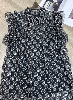 布谷-碎花木耳花边减龄显瘦小衫YS358-G322