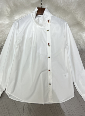 布谷-小众复古衬衫斜襟剪裁自带东方雅致中式韵味衬衫A9612