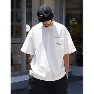 重磅短袖 男士 T恤户外休闲圆领宽松立体口袋潮 新款 QuentinMarx夏季