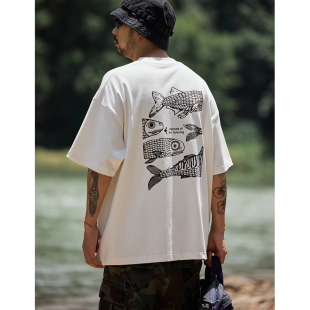 夏季 Quentin T恤趣味印花户外露营休闲男装 重磅短袖 Marx日系男士