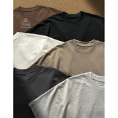 Quentin 夏 320g重磅素T恤圆领宽松潮T白色打底衫 Marx男士 纯色短袖