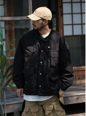 Quentin Marx日系男士休闲工装夹克风衣外套宽松机能户外冲锋衣秋