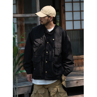 Quentin Marx日系男士休闲工装夹克风衣外套宽松机能户外冲锋衣秋