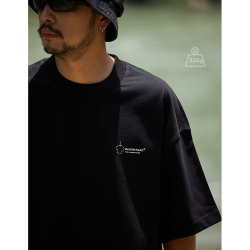 Quentin Marx夏季新品日系男士重磅短袖T恤纯棉宽松休闲潮情侣tee