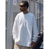 重磅长袖 Quentin Marx日系复古男士 亨利领T恤宽松休闲潮秋冬卫衣