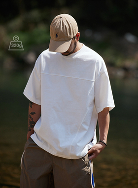 Quentin Marx日系男士百搭重磅纯棉短袖T恤休闲宽松潮牌半袖夏季