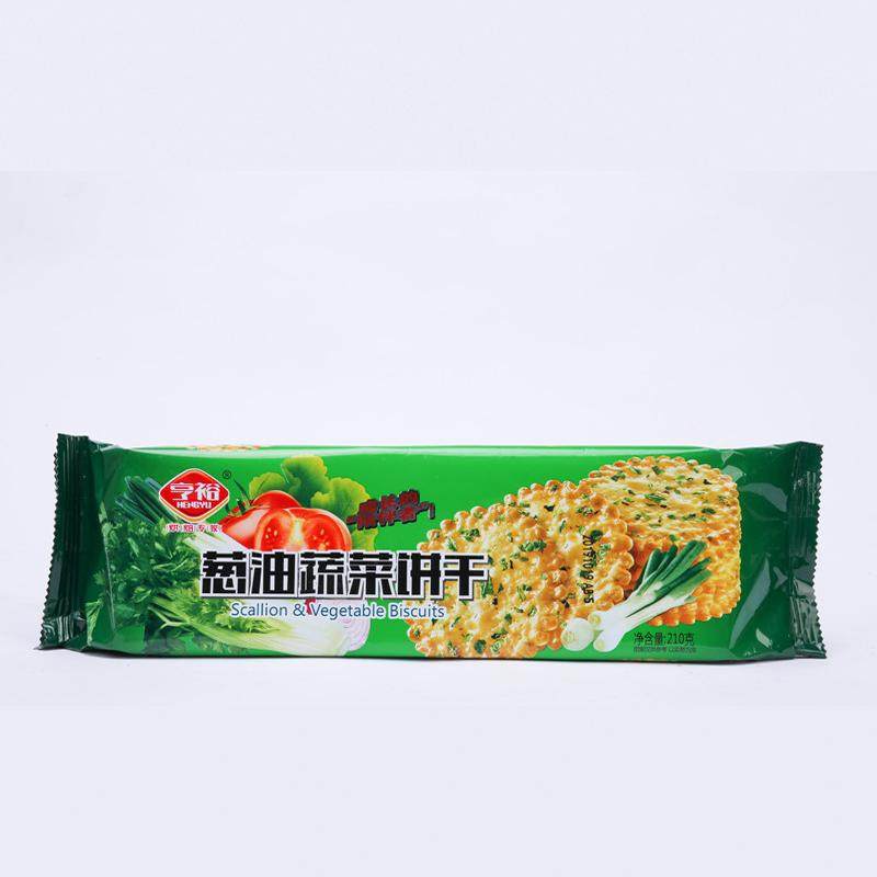 亨裕葱油蔬菜饼干210g早餐小时候