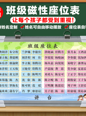 班级磁性座位表教室可活动座次表教室排座位计划表名字磁铁磁力贴