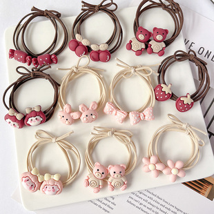 儿童发圈中大童头绳不伤发女童扎马尾皮筋小女孩可爱高弹发绳发饰