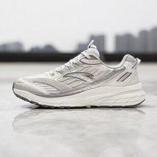 安踏AT957丨复古跑步鞋女春季新款革网拼接潮流老爹鞋休闲运动鞋