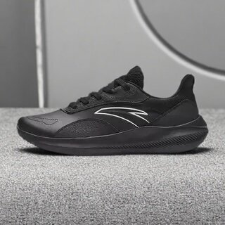 安踏男鞋2025夏季新款运动鞋跑步鞋耐磨通勤黑色休闲网面轻便减震