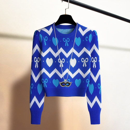 提花高级感洋气减龄高腰套头毛衣