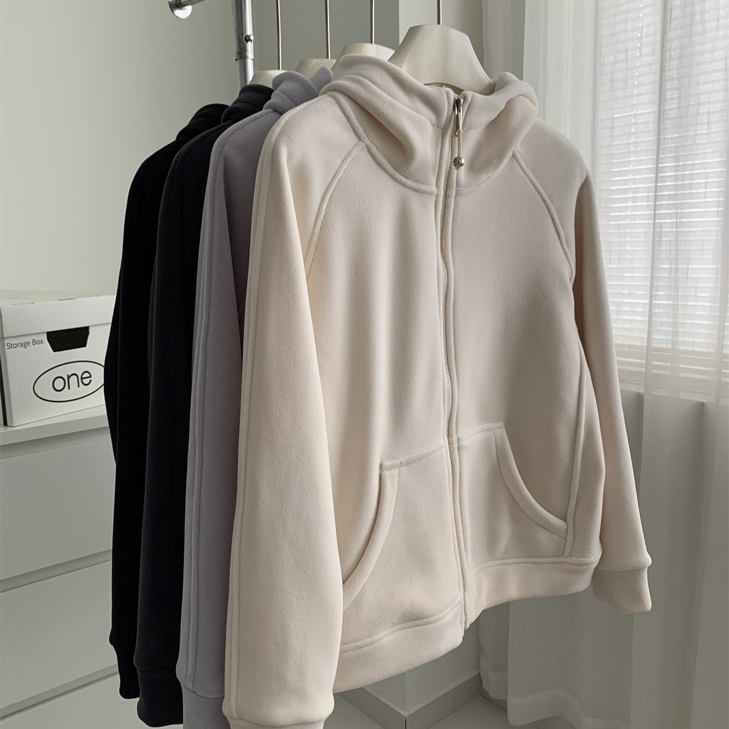 厚实保暖双面澳绒连帽卫衣外套