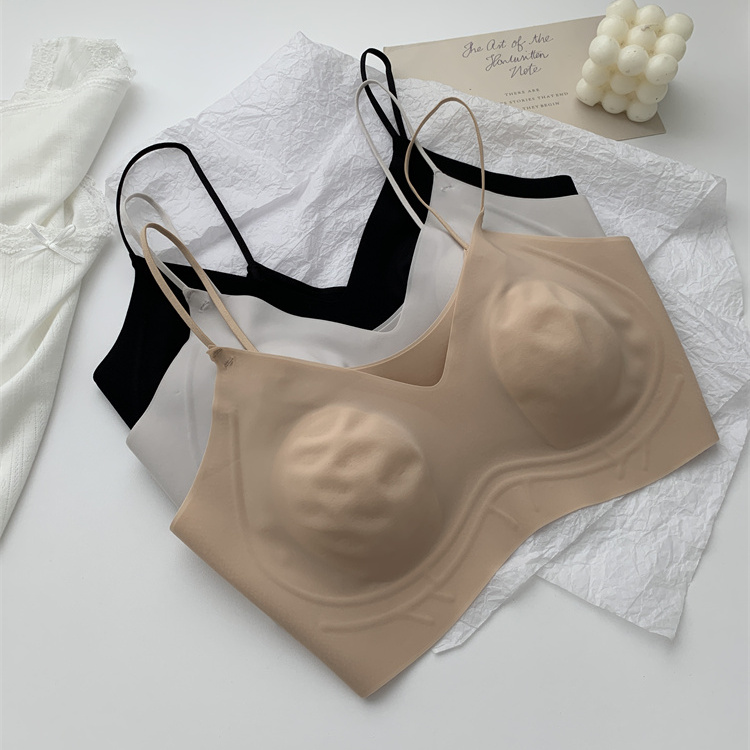 无痕隐形冰皮内衣粉底液吊带文胸