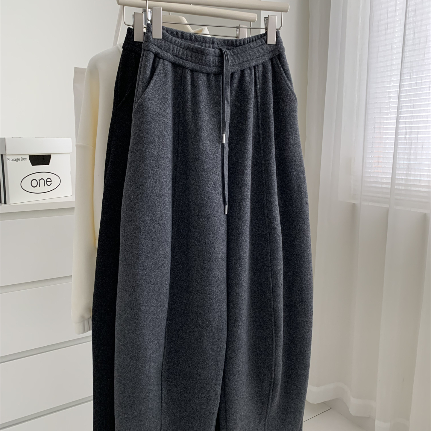 加绒加厚仿羊绒弯刀裤