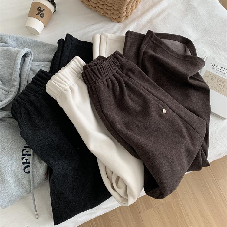 醋酸羊毛直筒裤秋冬加厚毛呢裤