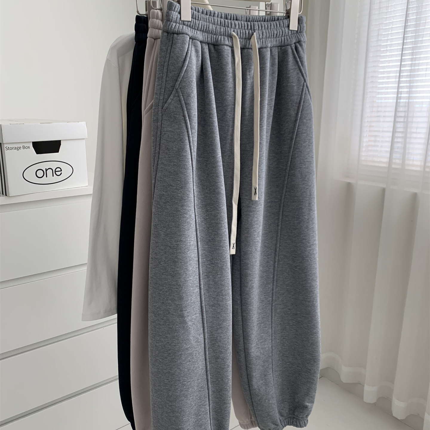 冬季加绒韩系休闲运动束脚卫裤