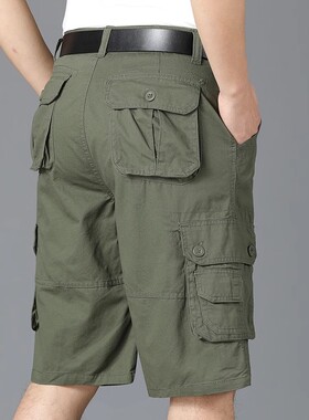 出口德国多口袋短裤男夏季工装裤加大码休闲裤中青年中裤7分裤男