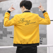 褂子 流行拉链纯色开衫 2022年青年外套男春秋季 外穿立领棒球服长袖