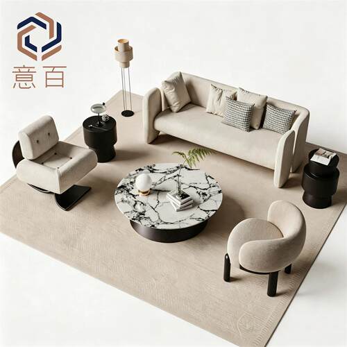售楼处部洽谈会客沙发组合酒店大厅样板间美容院休息接待卡座定制
