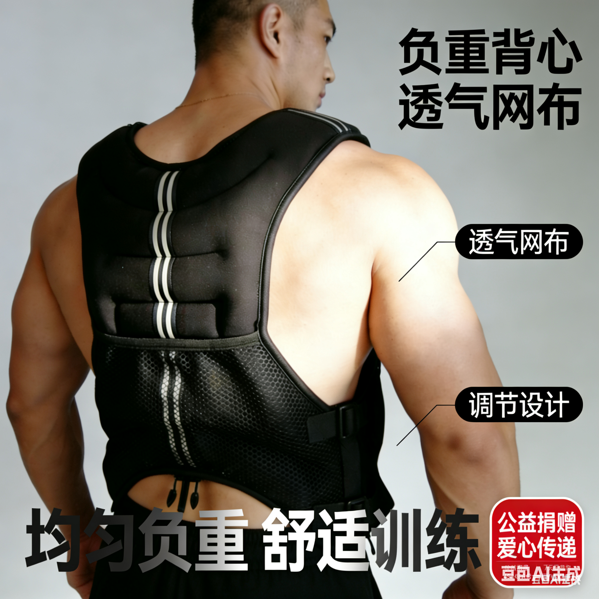 负重背心跑步训练超薄隐形沙衣钢珠马甲男健身可调节学生包邮装备