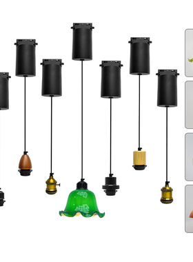 二线轨道升降款灯线可调高度悬停餐厅克移位灯头线组吊灯床头客厅