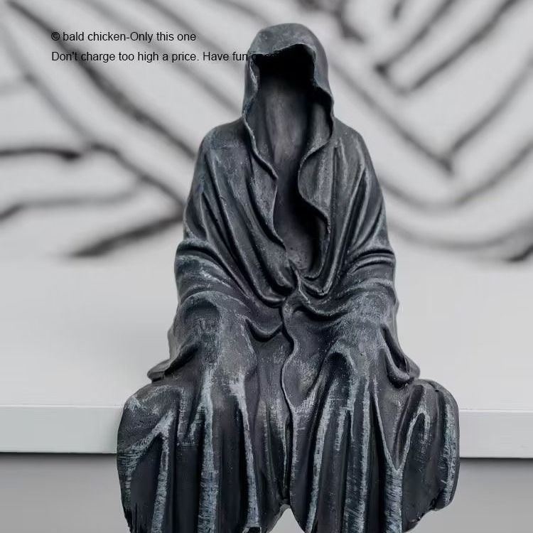 神秘黑衣人 戒灵王坐姿 暗黑系桌面游戏机箱摆件玩具