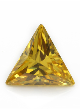 3*3~12*12mm 珠宝 宝石DIY镶嵌裸石 三角形直角锆石 金黄色