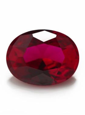 8#红刚玉 3x5--10x12mm 蛋型鸽血红裸石 合成红宝石 首饰DIY配件