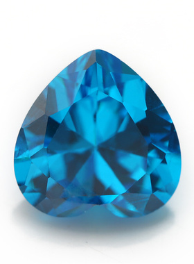 3x3--10x10mm 5A 深海蓝色心形锆石 梧州人造宝石 首饰镶嵌DIY