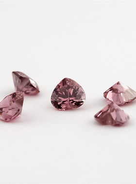 3x3--10x10mm 5A 心形烟锆 梧州人造宝石 裸石镶嵌DIY配件