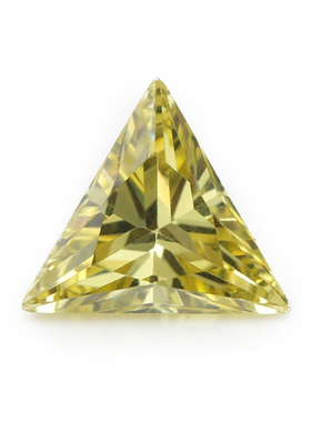 3*3~12*12mm 宝石DIY镶嵌裸石 三角形直角AAAAA 锆石 橄榄黄色