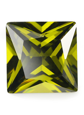 1.5x1.5mm--10x10mm 5A 正方直角 橄榄绿色锆石 人造宝石 首饰DIY