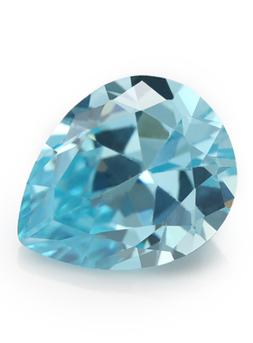 2x3--10x14mm 5A 水滴梨形海蓝色锆石 合成立方氧化锆水钻配件